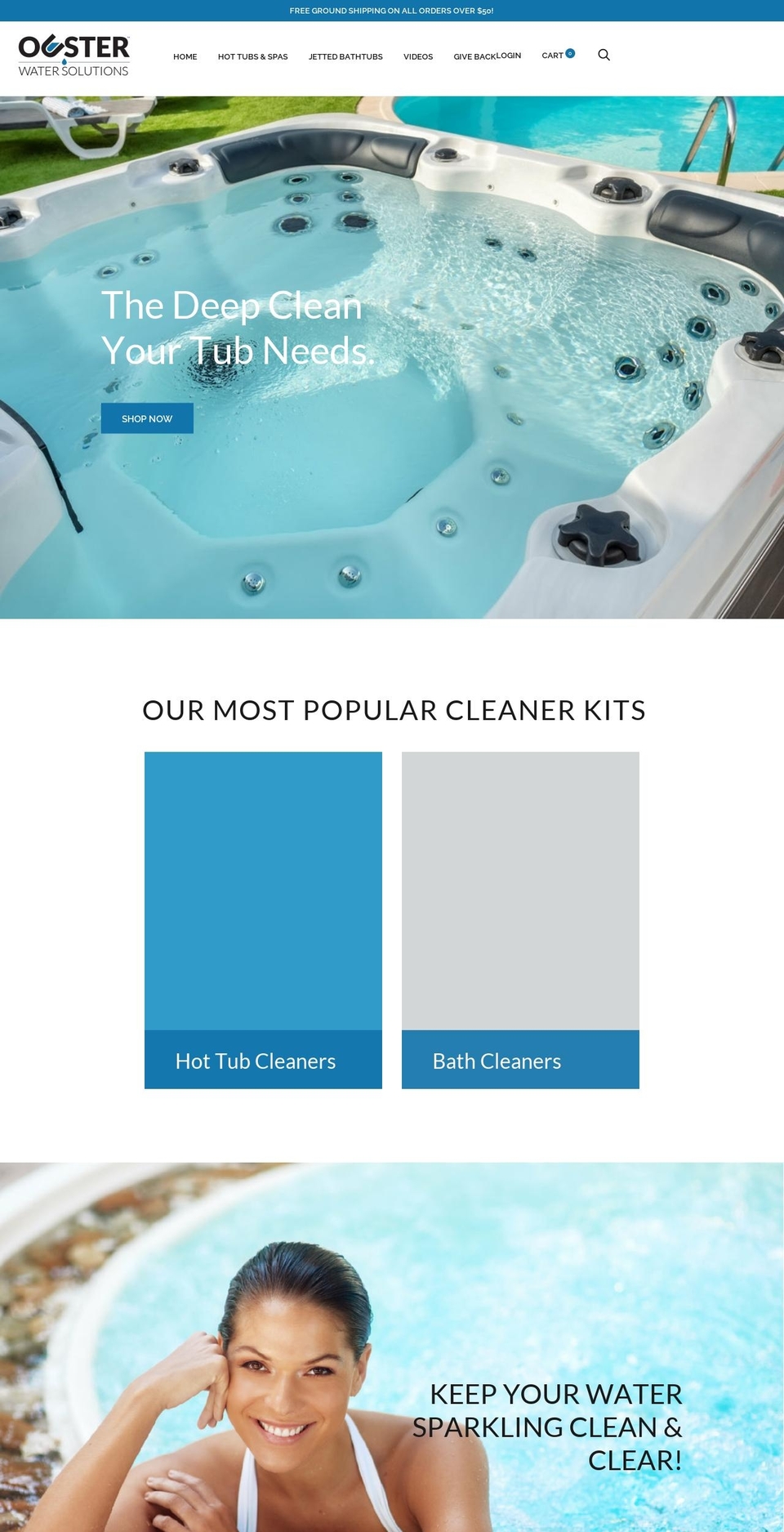 ousterwater.com shopify website screenshot