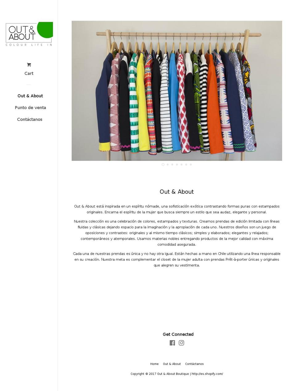 outandaboutboutique.com shopify website screenshot