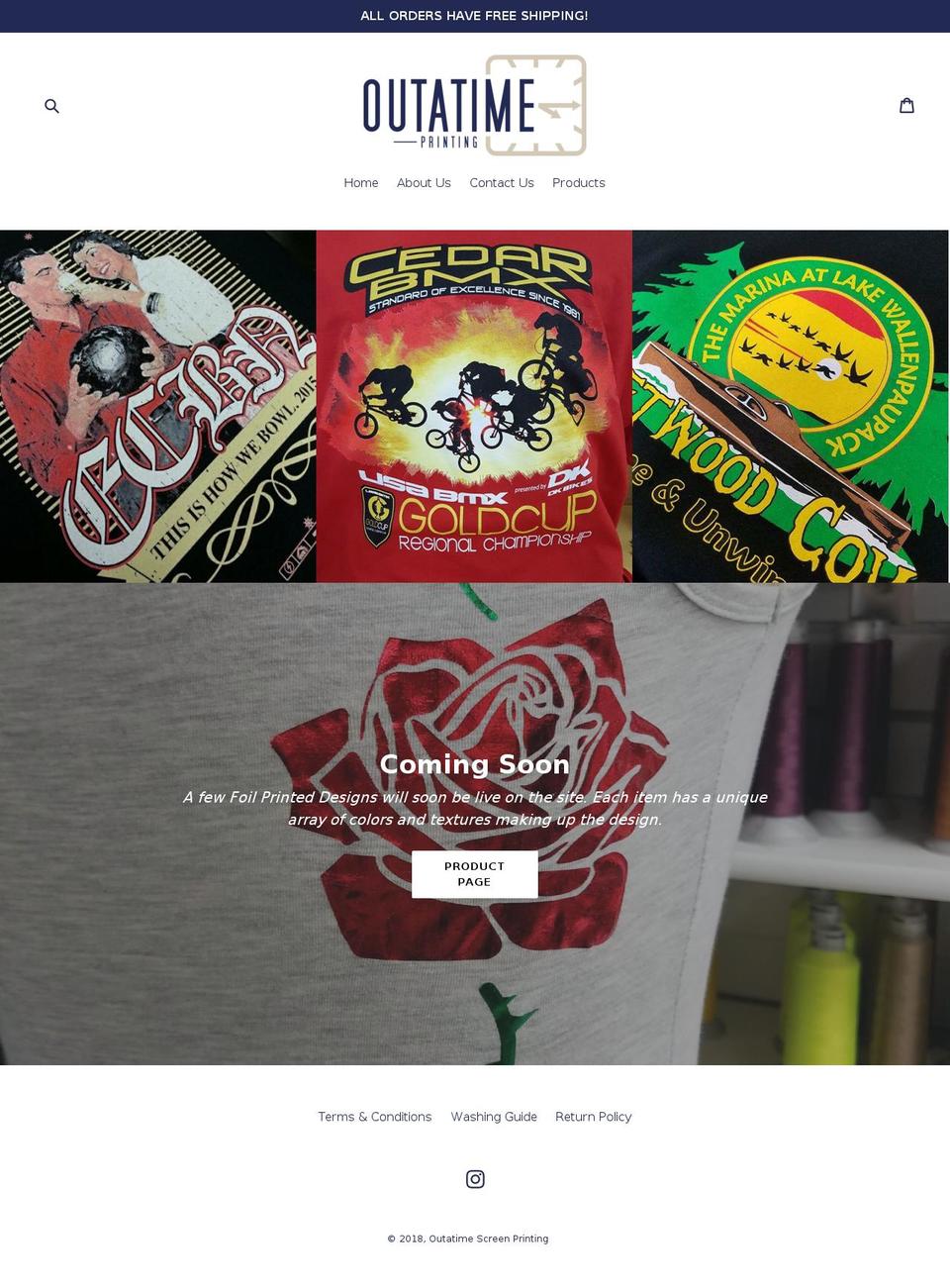 outatimescreenprinting.com — Shopify storefront screenshot