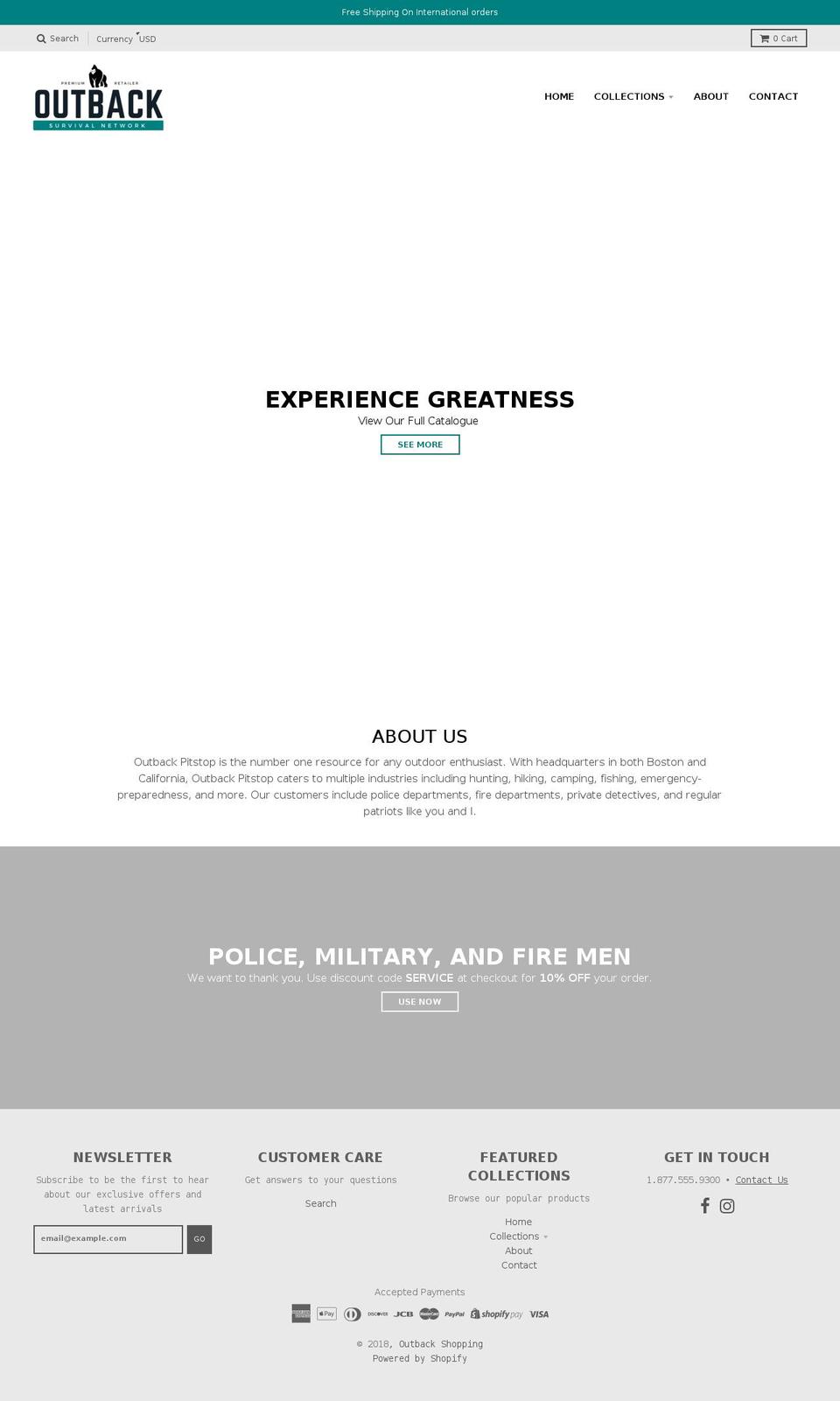 outbackshopping.com — Shopify storefront screenshot