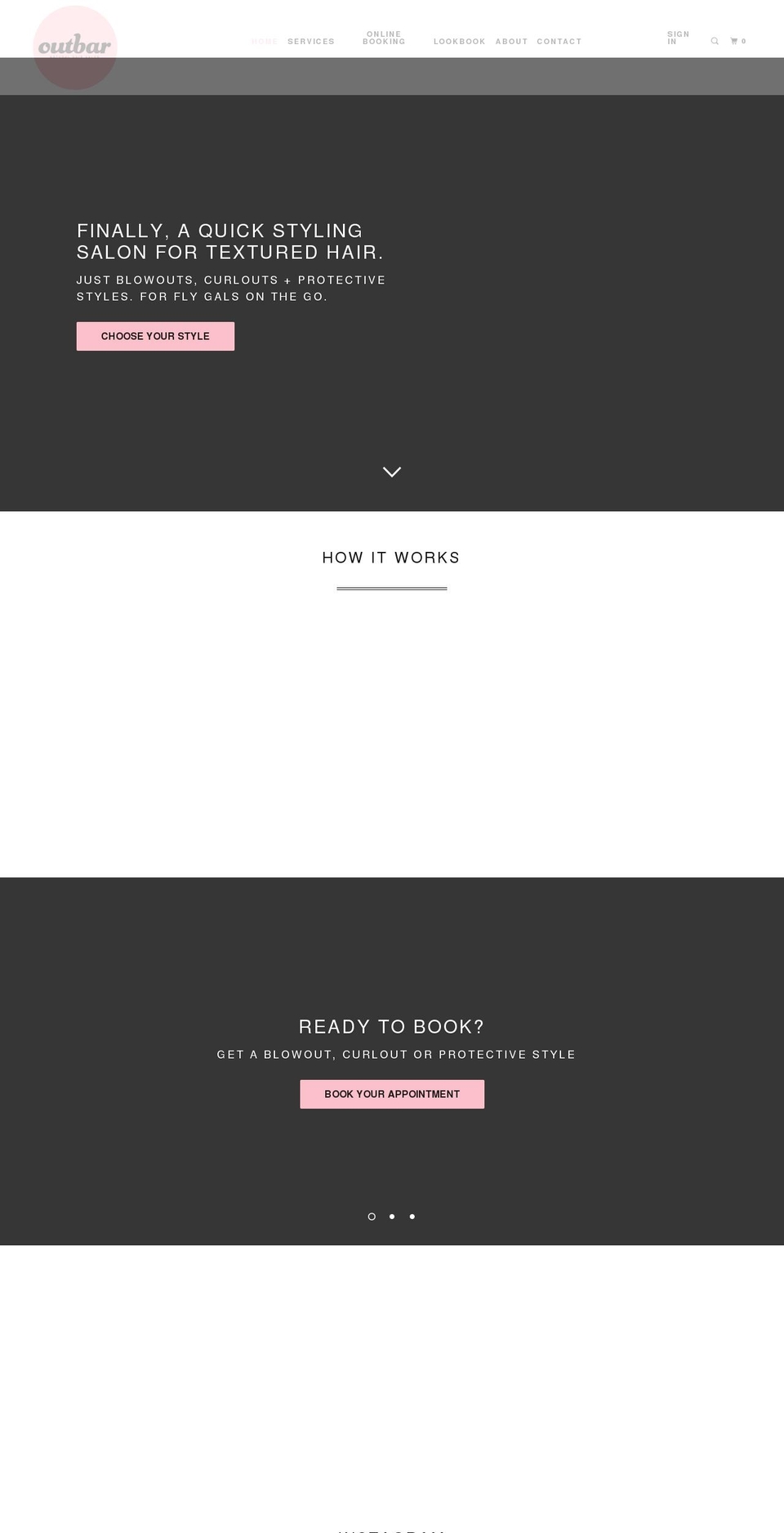 outbarsalon.com — Shopify storefront screenshot