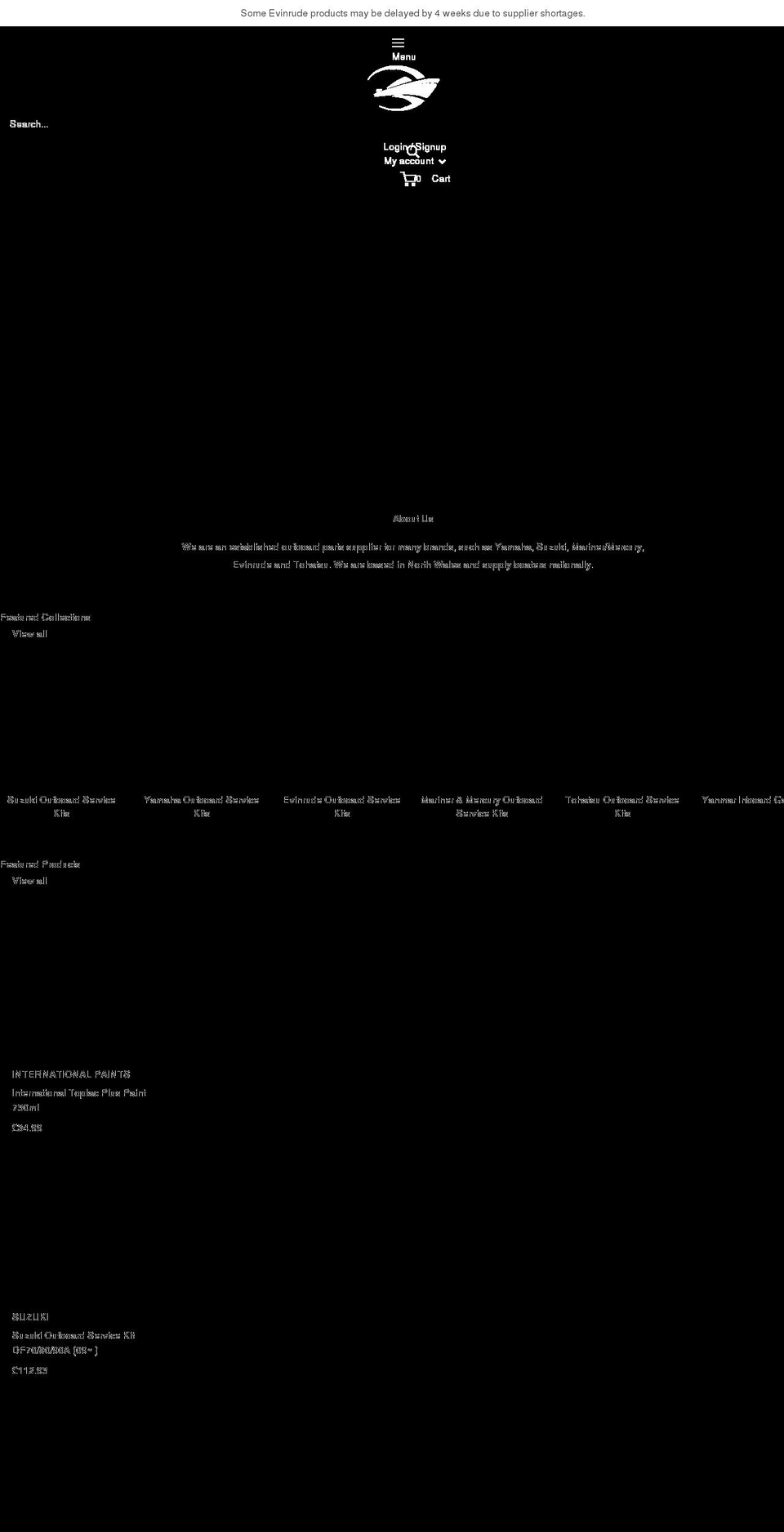 outboardpartsonline.co.uk shopify website screenshot