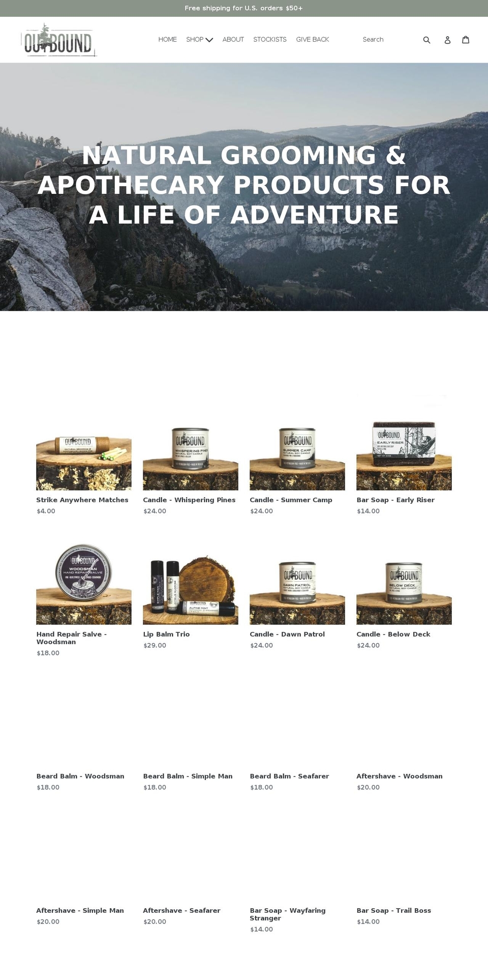 outboundsupply.com — Shopify storefront screenshot