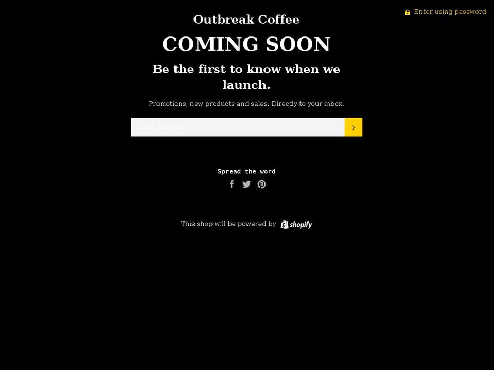 outbreak.coffee shopify website screenshot