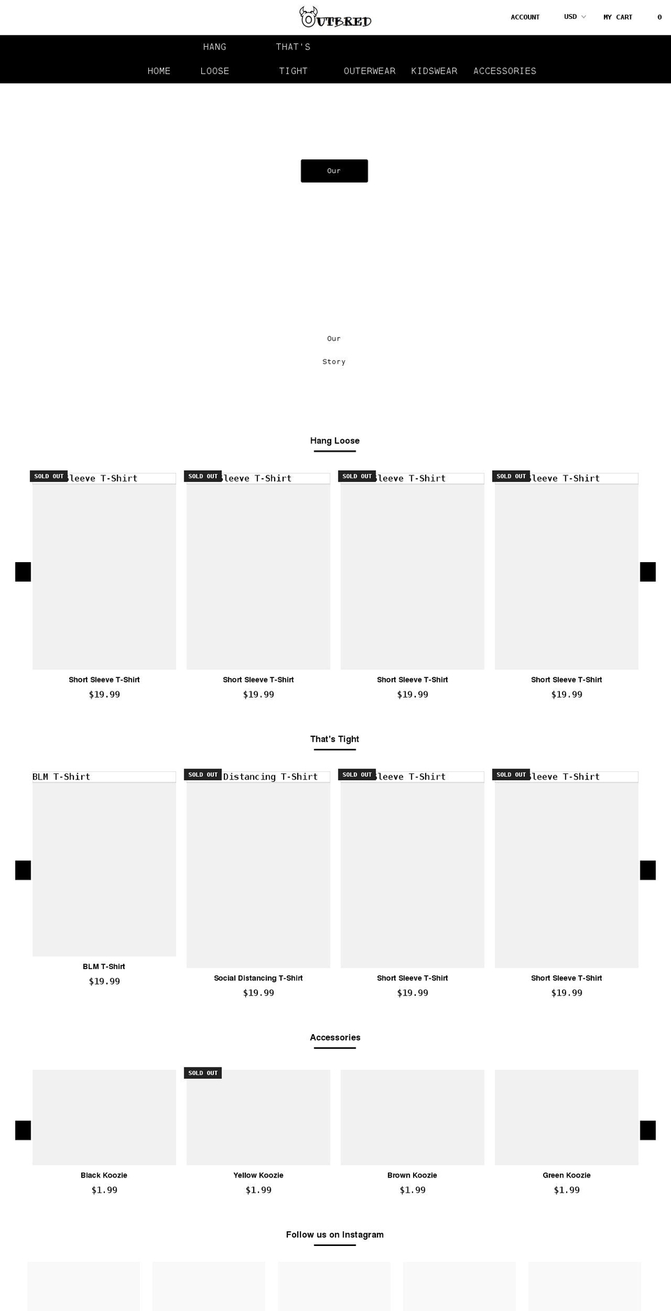 outbred.com shopify website screenshot