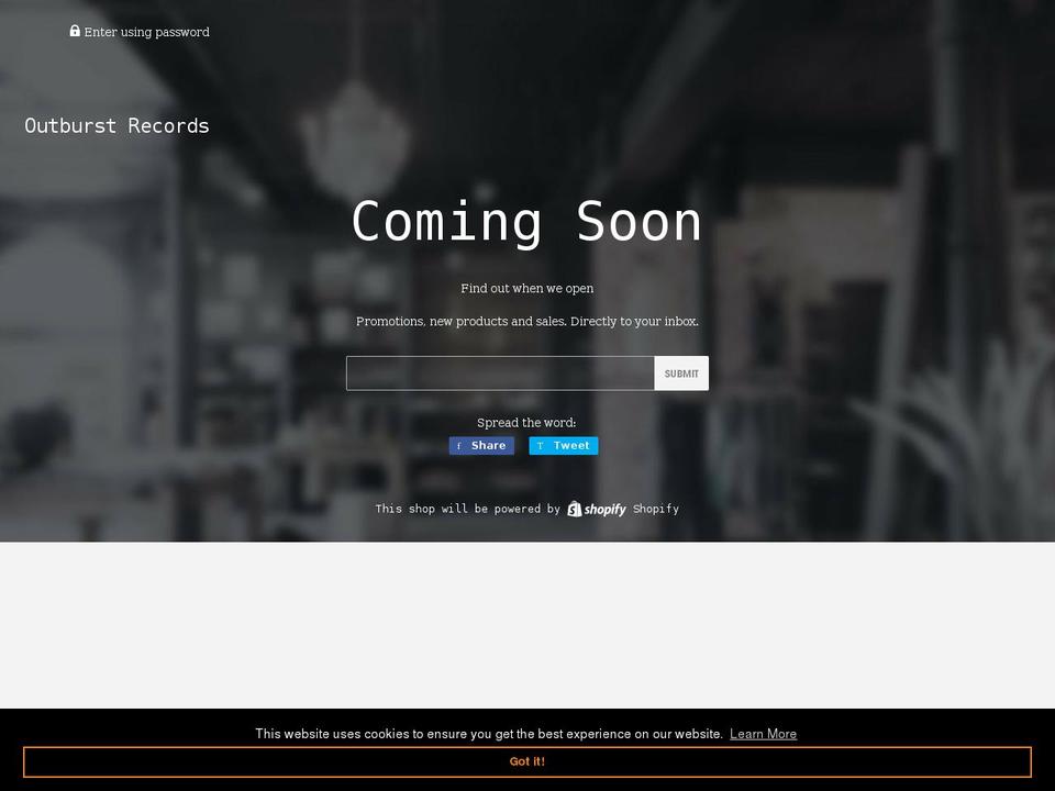 outburstrecords.com shopify website screenshot