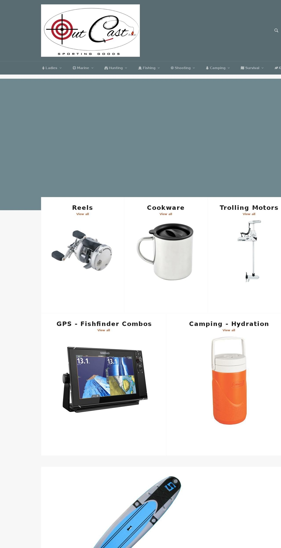 outcastsportinggoods.com — Shopify storefront screenshot