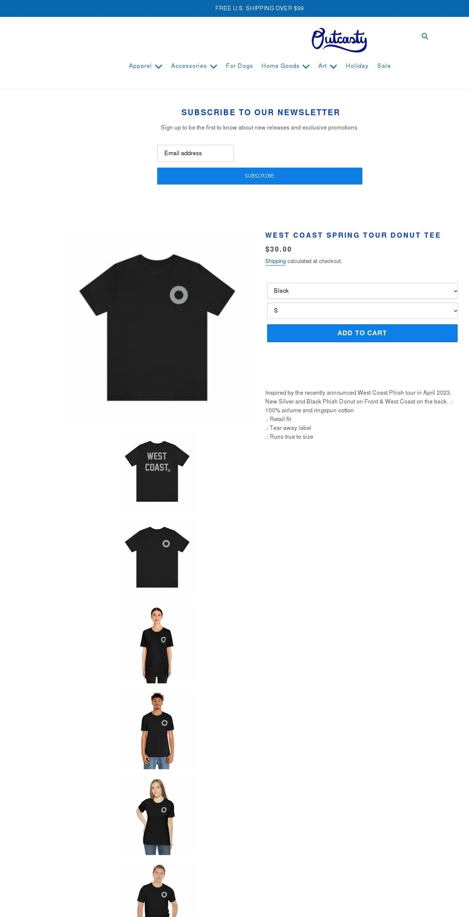 outcasty.com shopify website screenshot