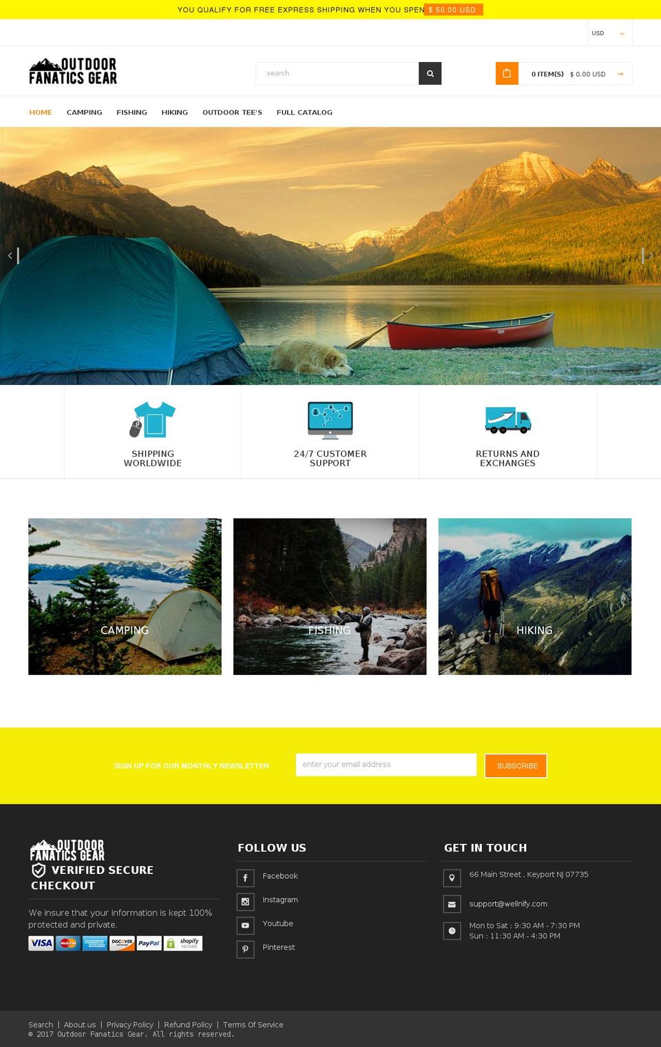 outdoor-fanatics-gear.myshopify.com shopify website screenshot