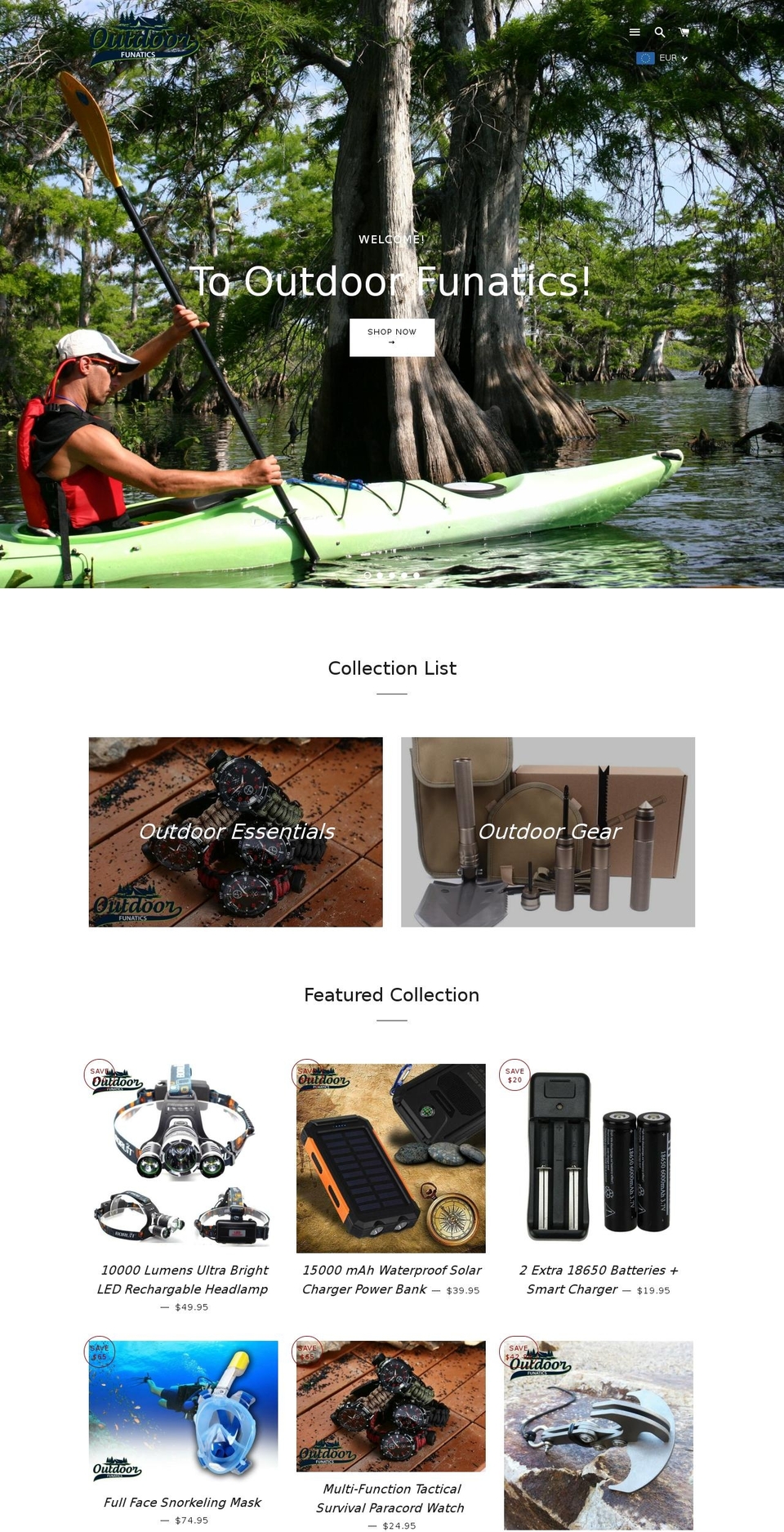outdoor-funatics.myshopify.com shopify website screenshot