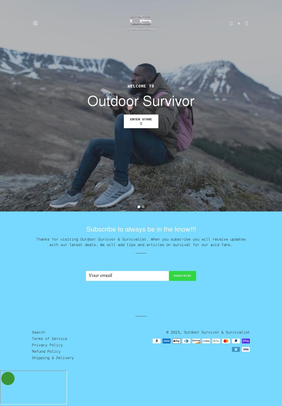outdoor-survivor.com — Shopify storefront screenshot