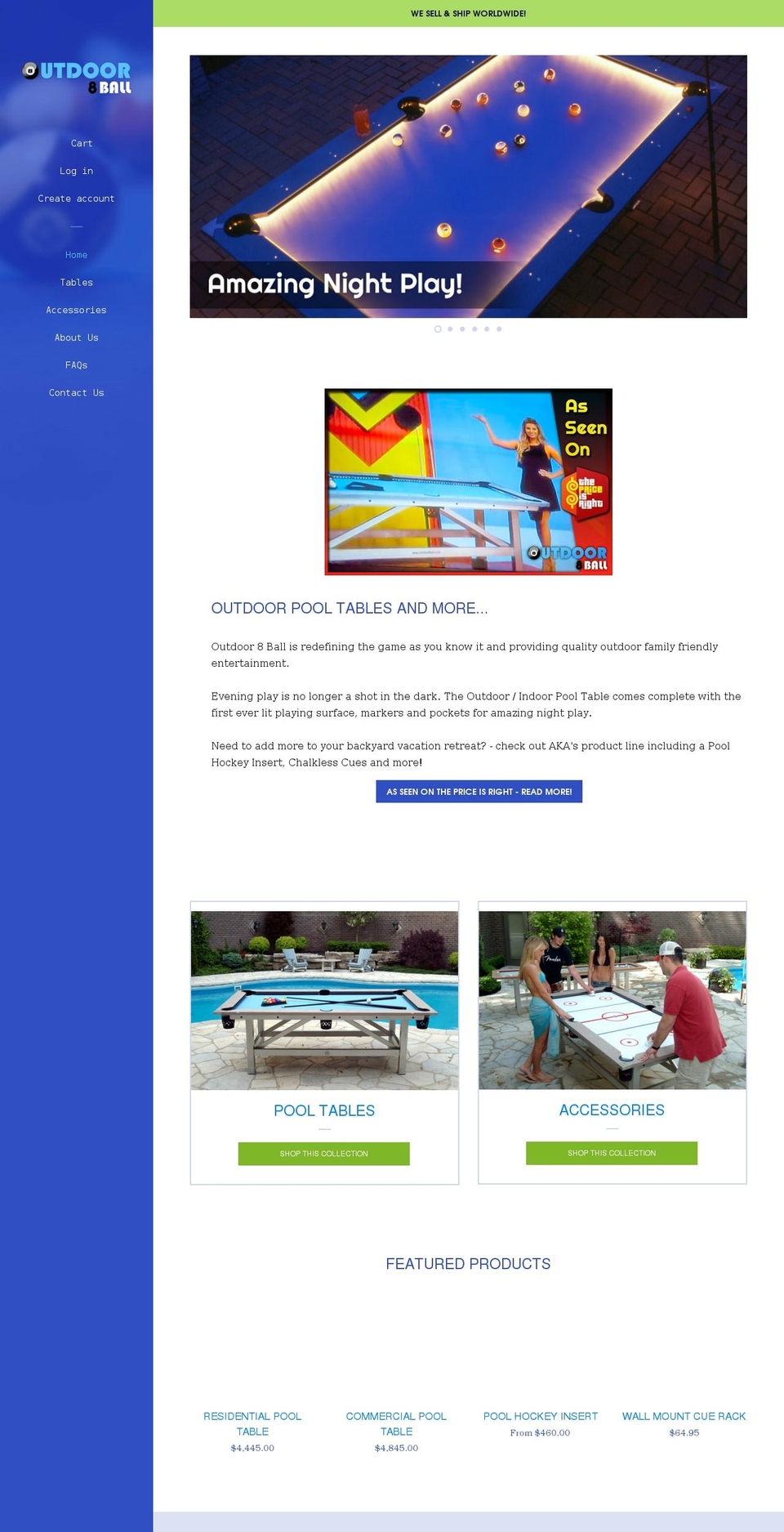 outdoor8ball.com shopify website screenshot