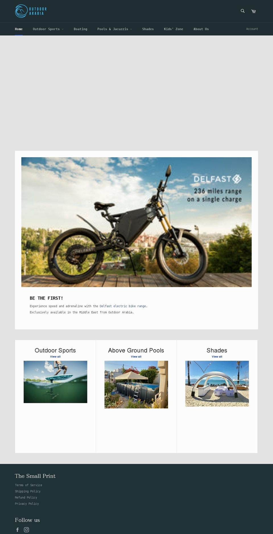 outdoorarabia.com shopify website screenshot