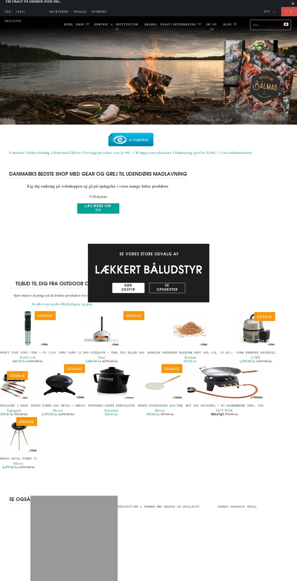 outdoorcooking.dk shopify website screenshot