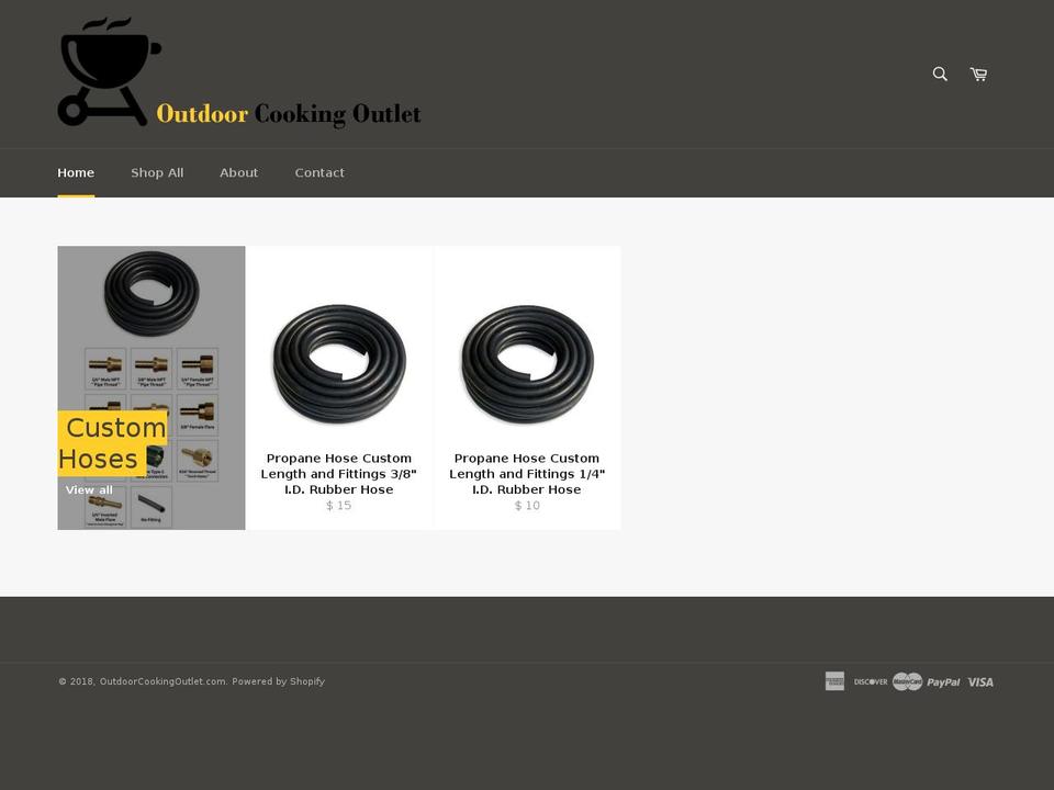 outdoorcookingoutlet.com shopify website screenshot
