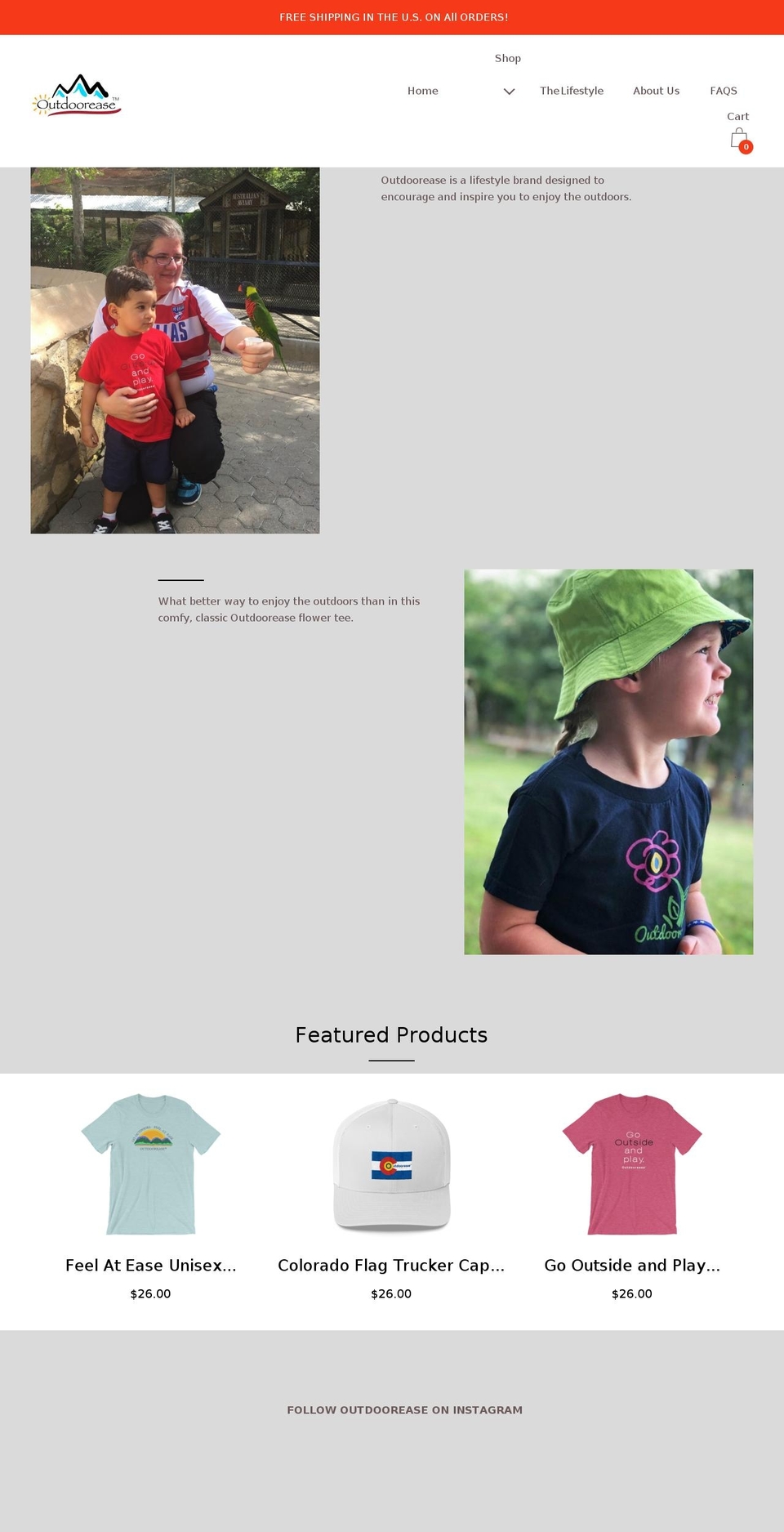 outdoorease.com shopify website screenshot