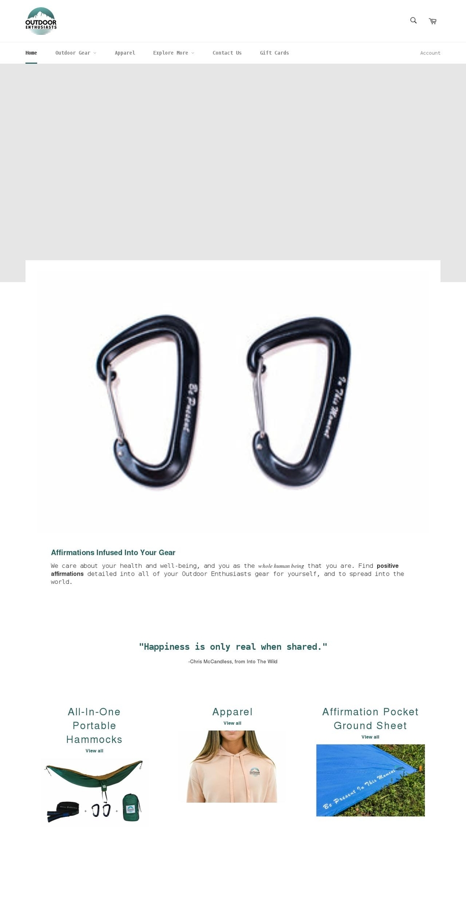 outdoorenthusiasts.co shopify website screenshot