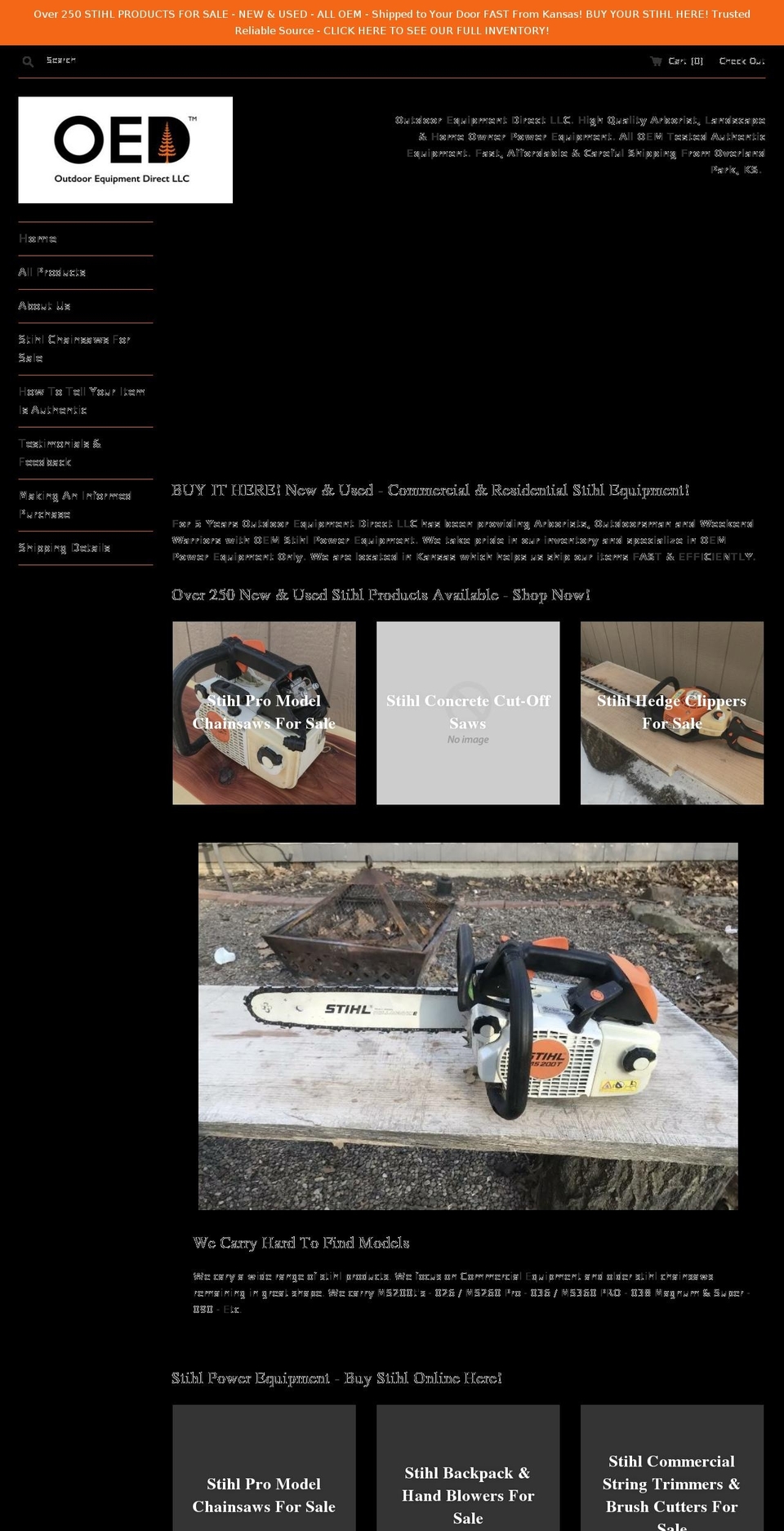 outdoorequipmentdirect.com — Shopify storefront screenshot