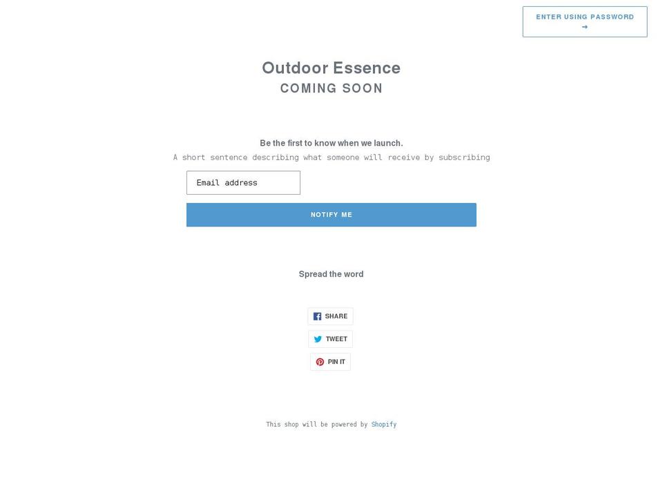 Dsl-version- Shopify theme site example outdooressenceshop.com