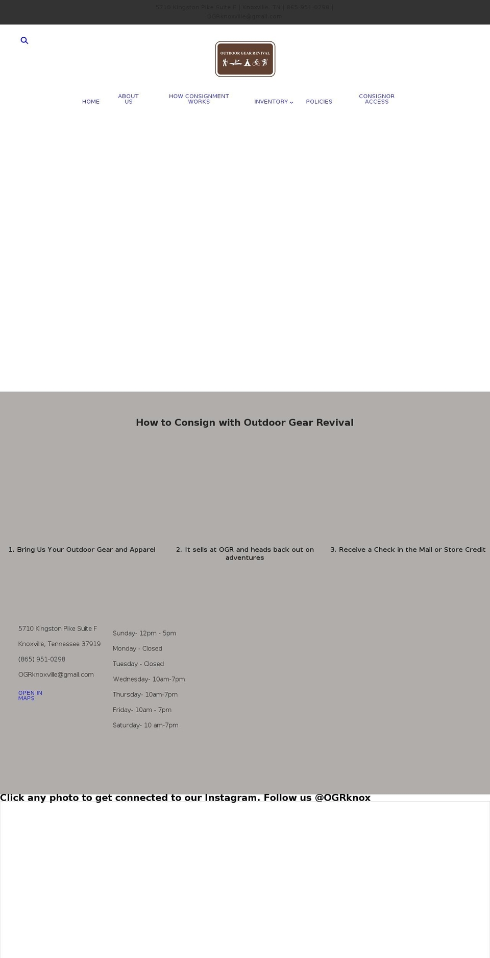 outdoorgearrevivalknox.com shopify website screenshot
