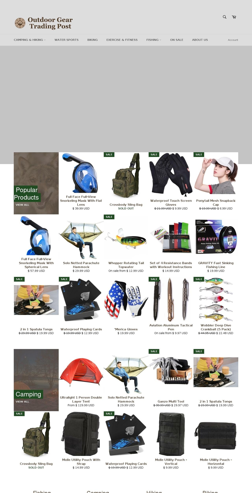 outdoorgeartradingpost.com shopify website screenshot