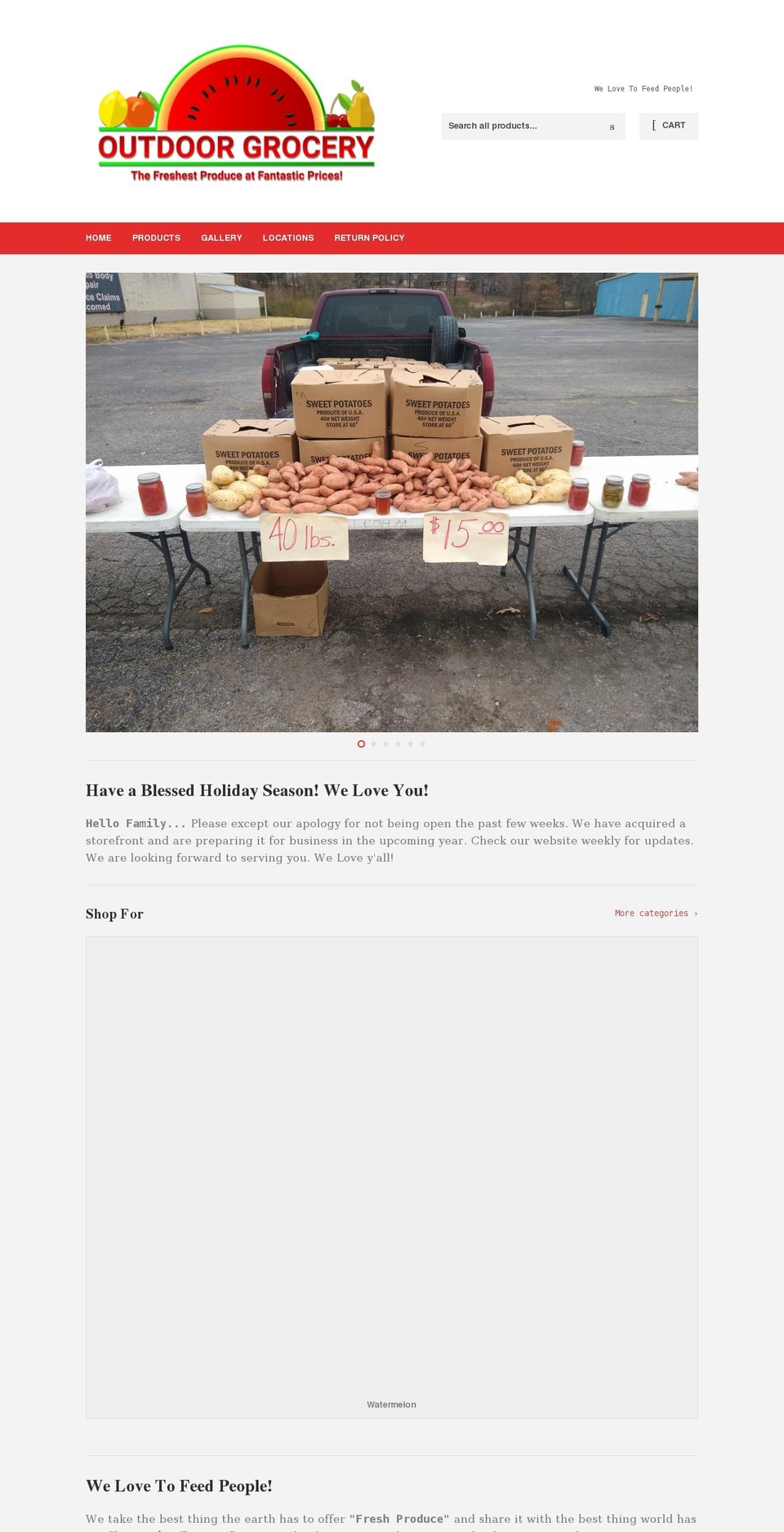outdoorgrocery.com shopify website screenshot