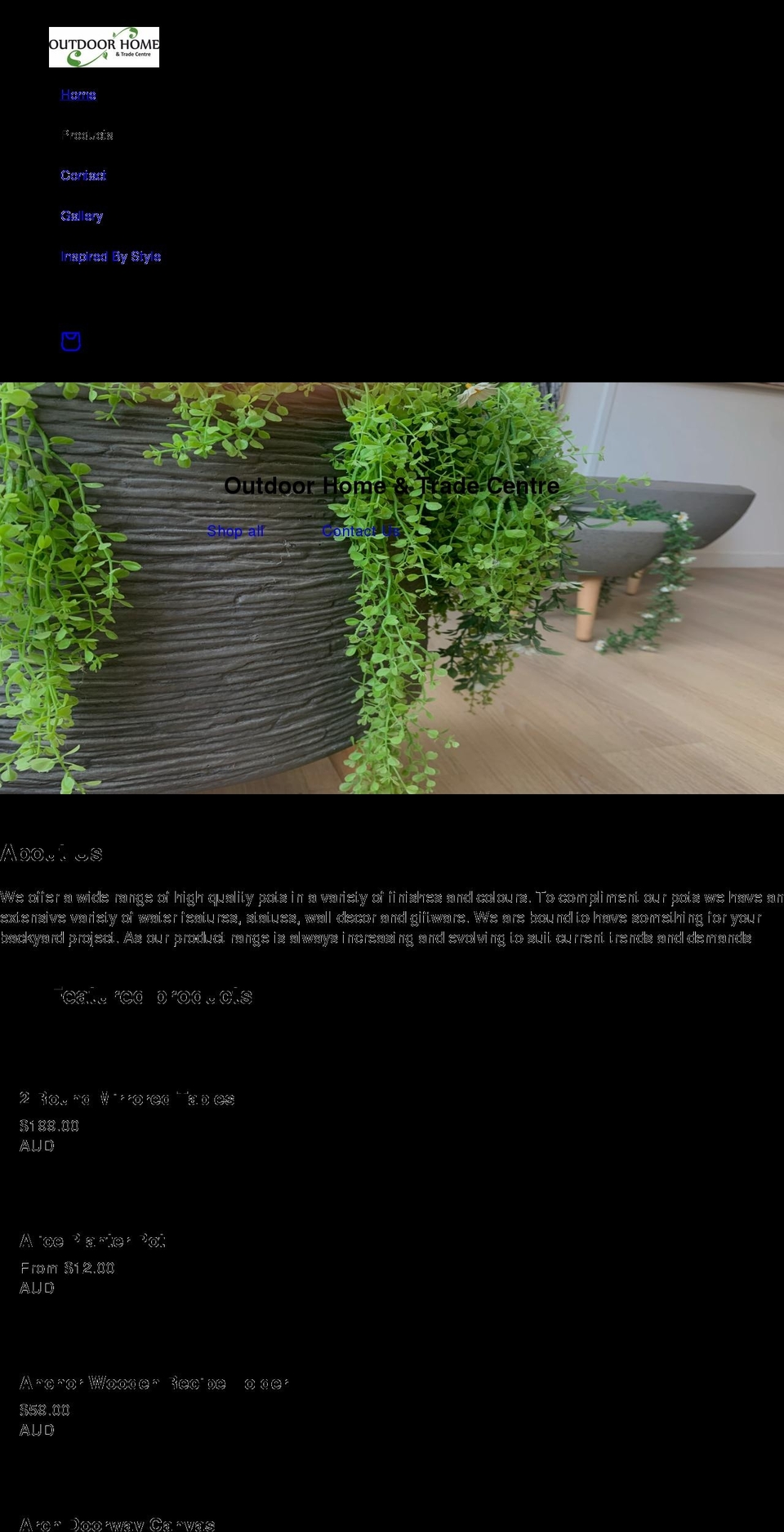 outdoorhome.com.au shopify website screenshot