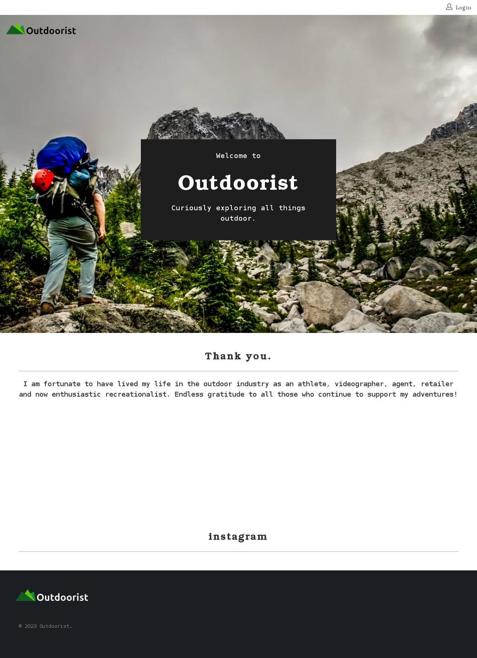 outdoorist.ca shopify website screenshot