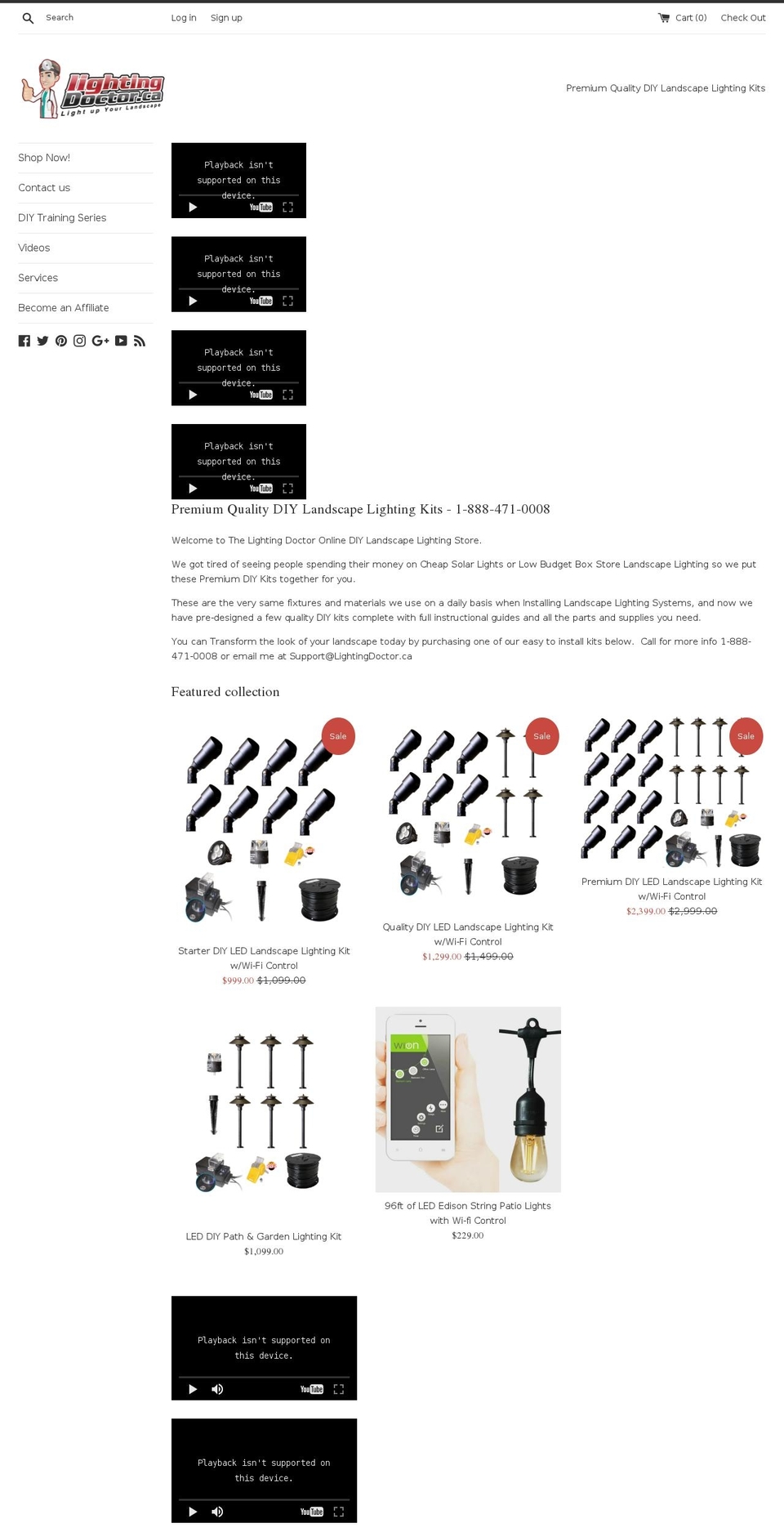 outdoorlightingdoctor.com shopify website screenshot