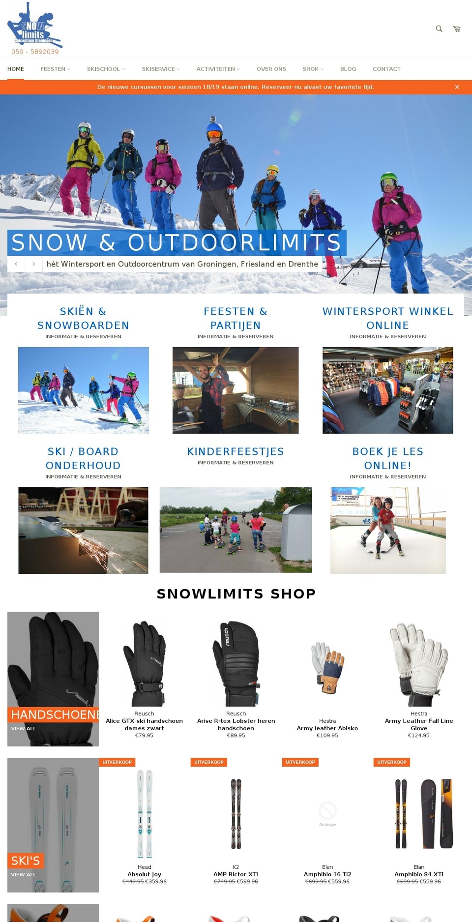 SnowLimits Shopify theme site example outdoorlimitskardinge.nl