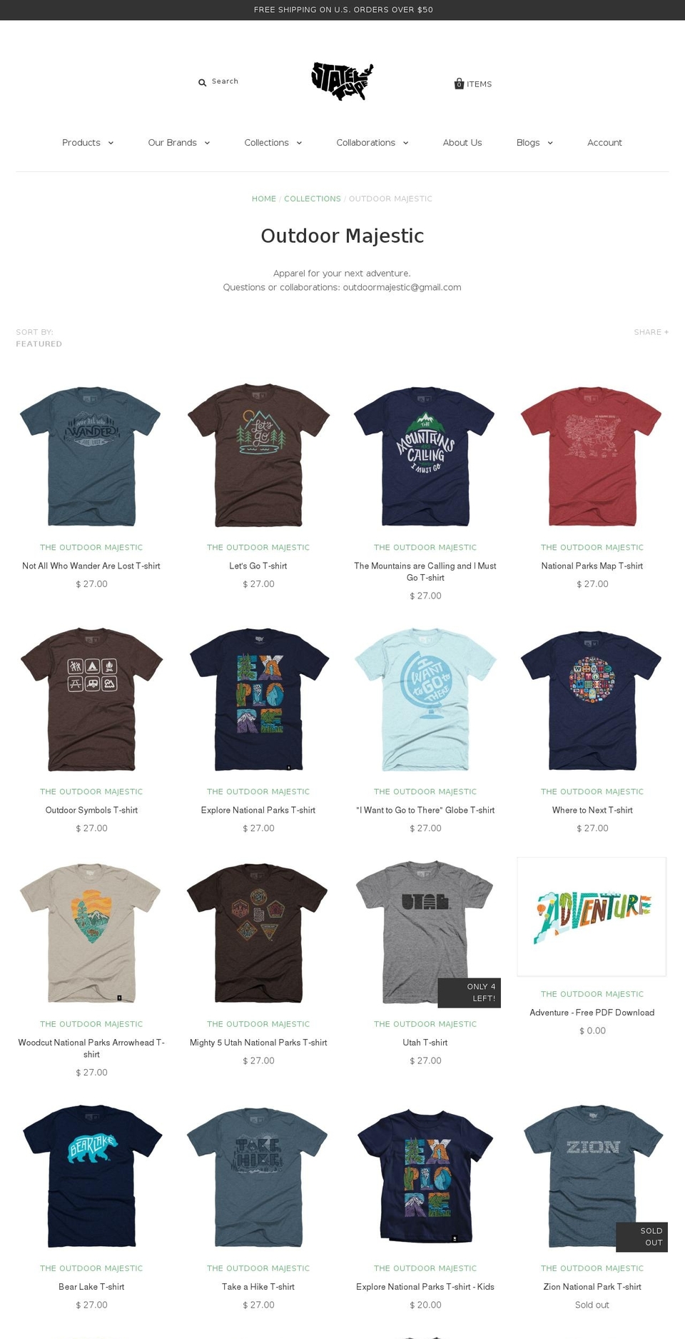 outdoormajestic.com shopify website screenshot