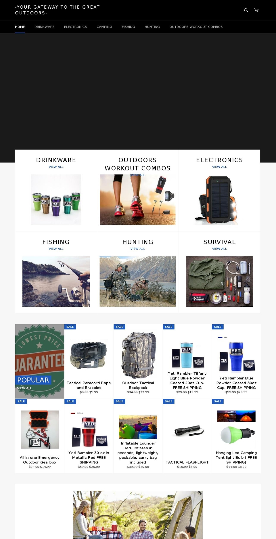 outdoormegacenters.com shopify website screenshot