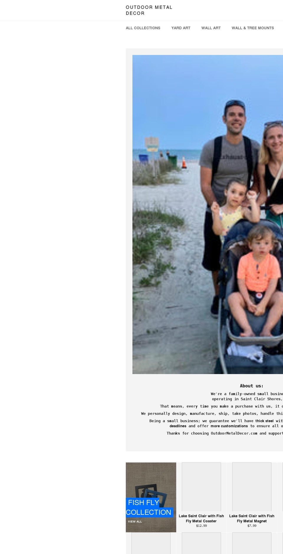 outdoormetaldecor.com shopify website screenshot