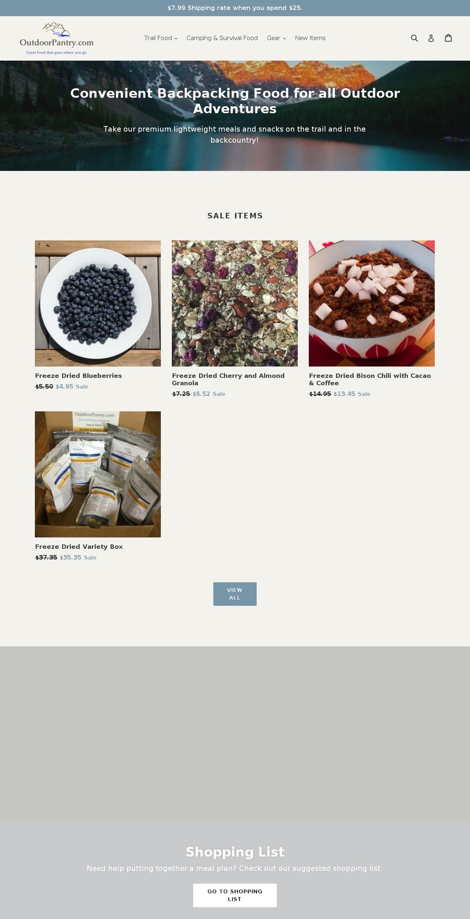 outdoorpantry.com — Shopify storefront screenshot