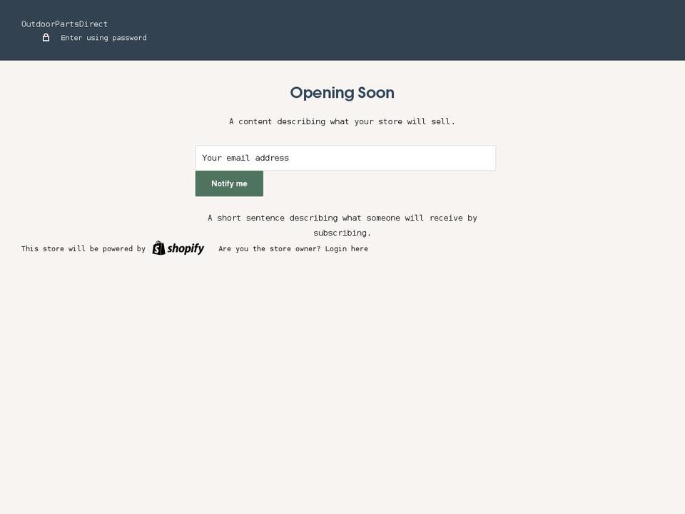outdoorpartsdirect.com shopify website screenshot