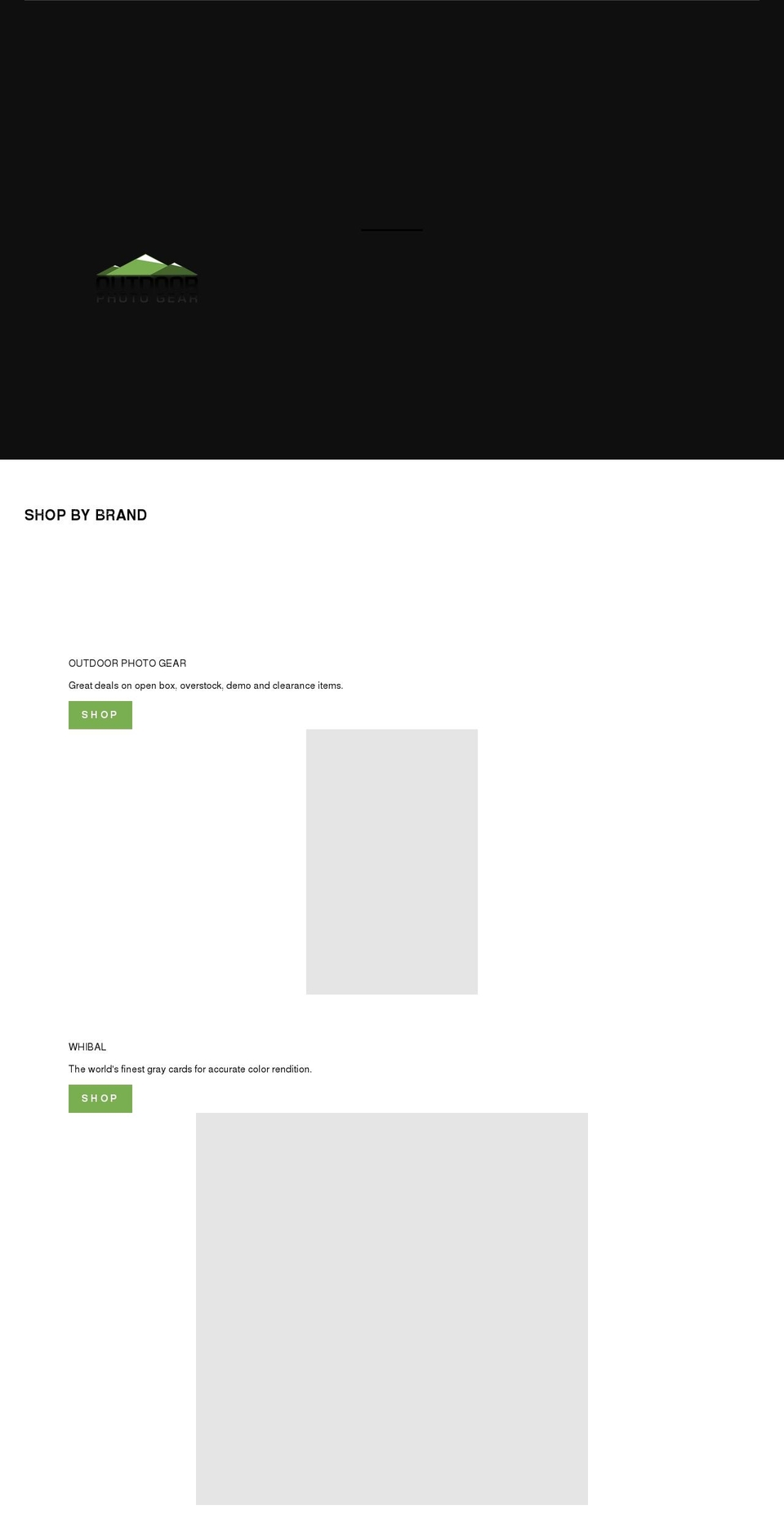 outdoorphotogear.com shopify website screenshot