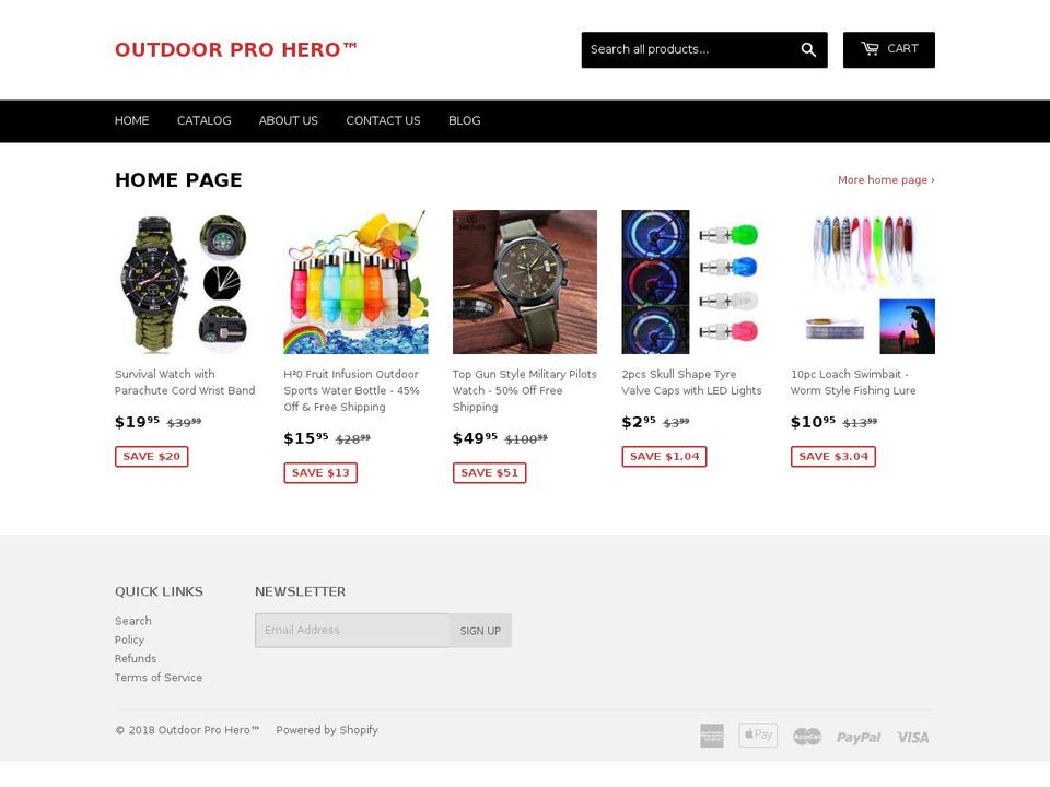 outdoorprohero.com — Shopify storefront screenshot