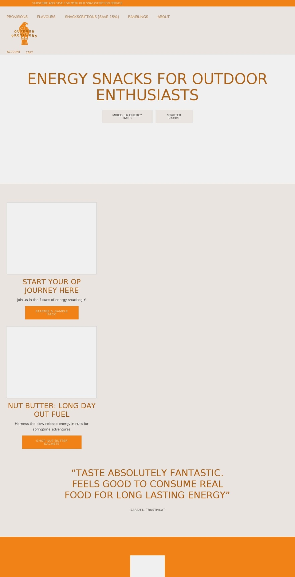 outdoorprovisions.co.uk shopify website screenshot