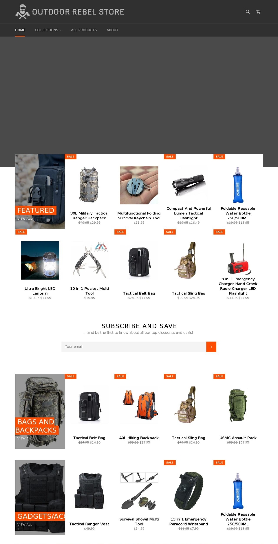 outdoorrebelstore.com — Shopify storefront screenshot