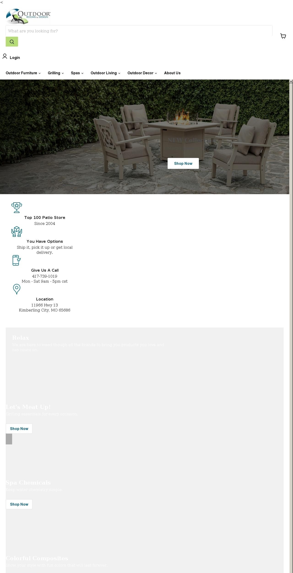 outdoorroomsstore.net shopify website screenshot