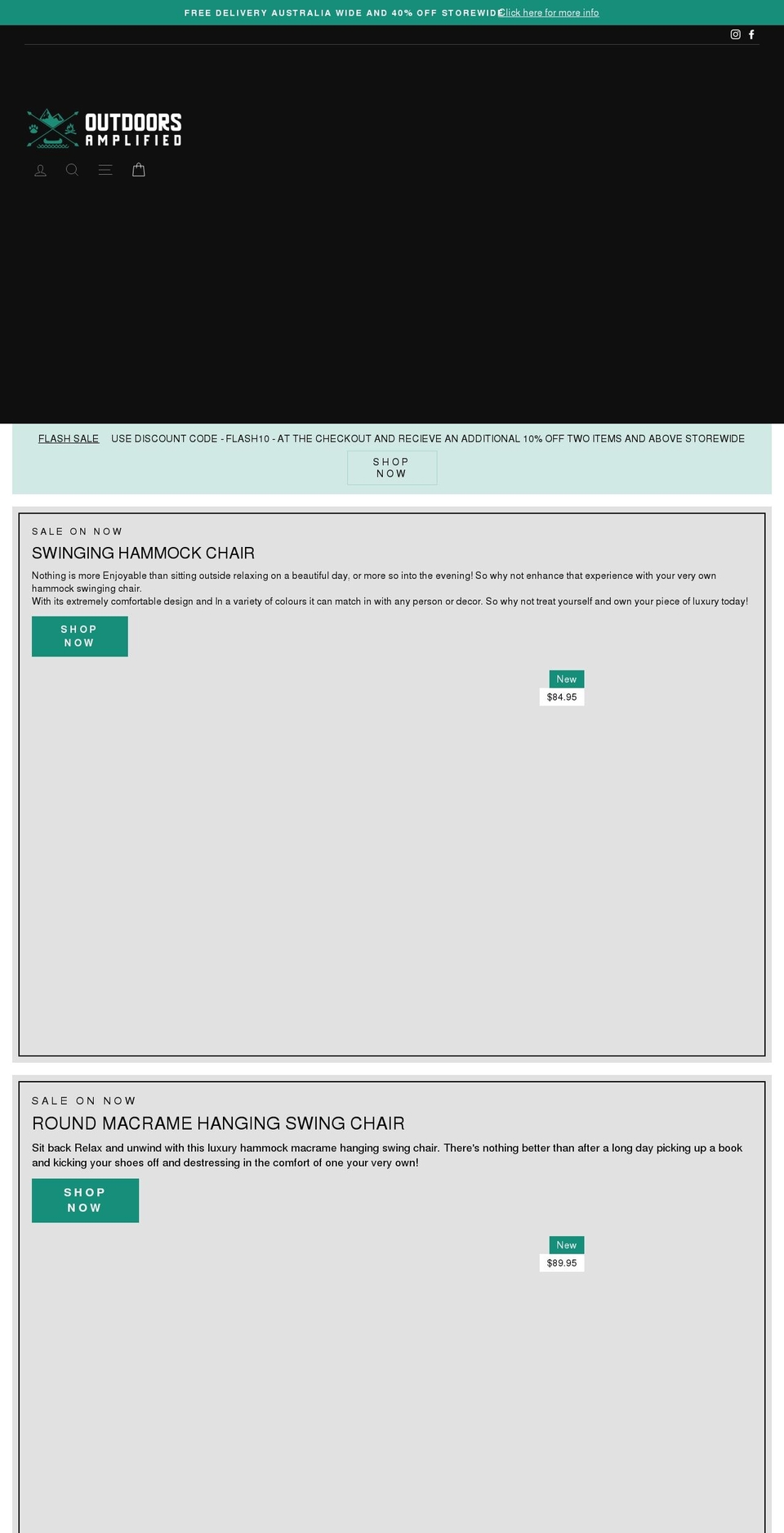outdoorsamplified.com shopify website screenshot