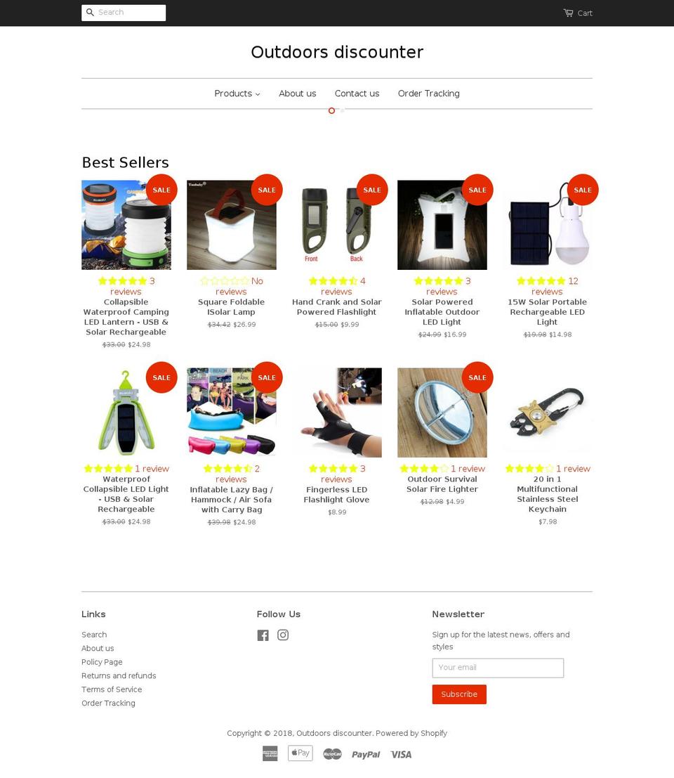 outdoorsdiscounter.com — Shopify storefront screenshot