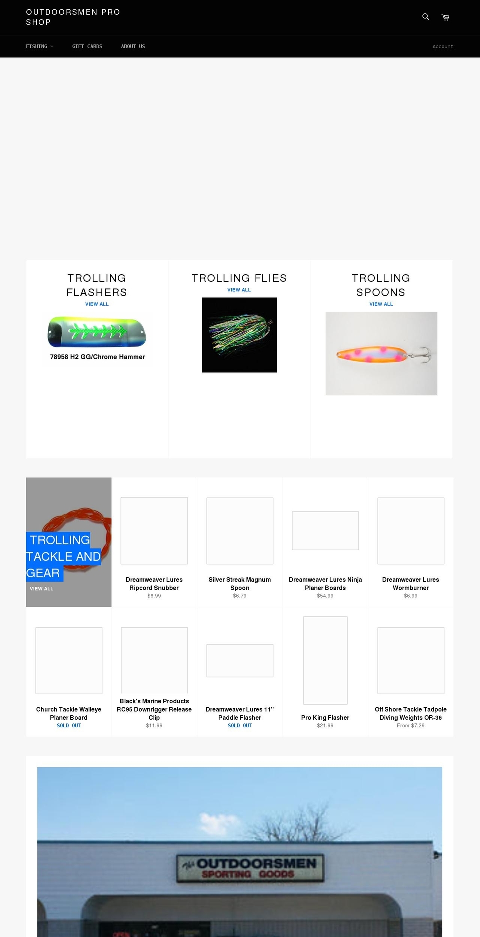 outdoorsmenproshop.com shopify website screenshot