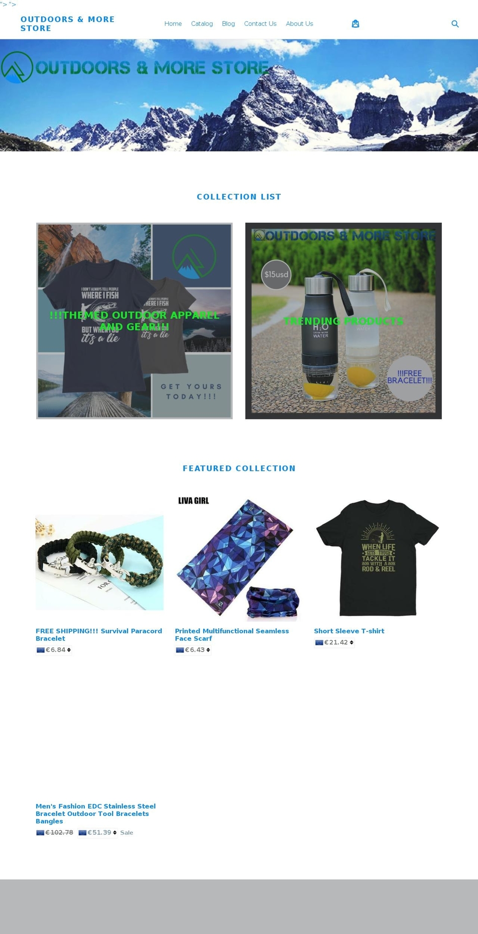 outdoorsmorestore.com — Shopify storefront screenshot