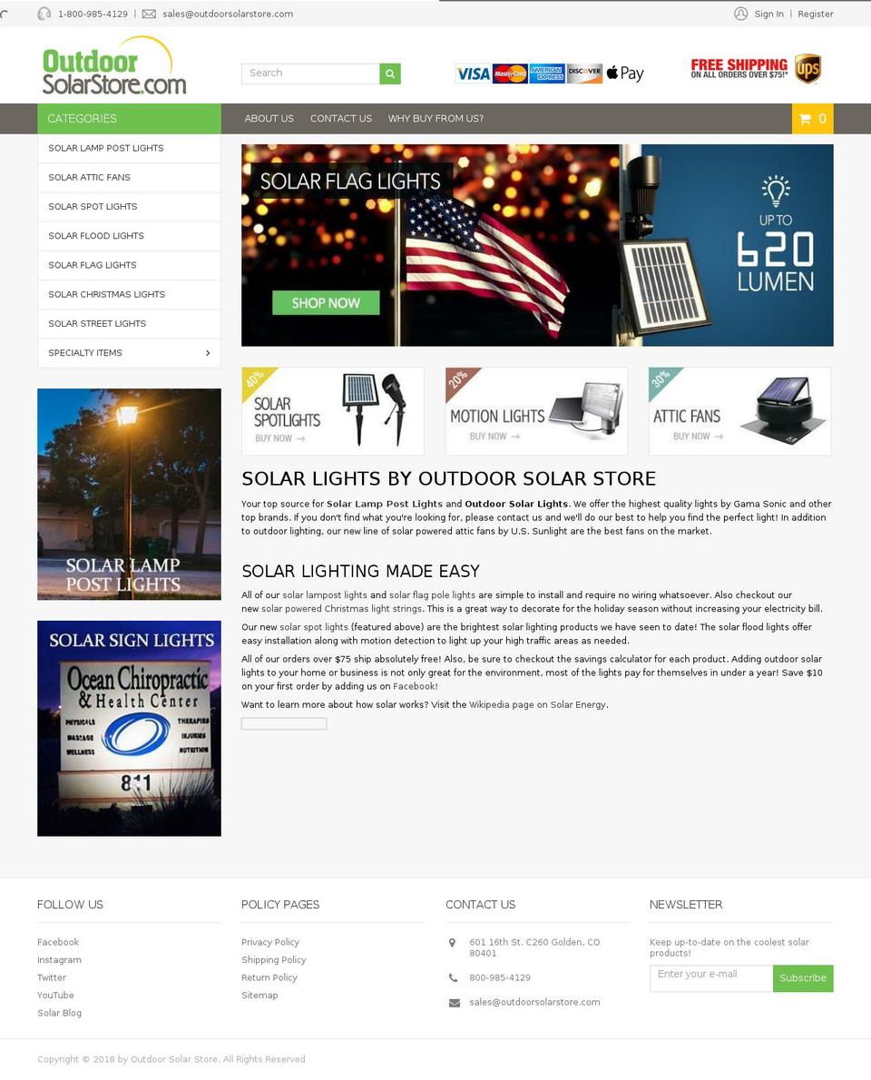 outdoorsolarstore.net shopify website screenshot
