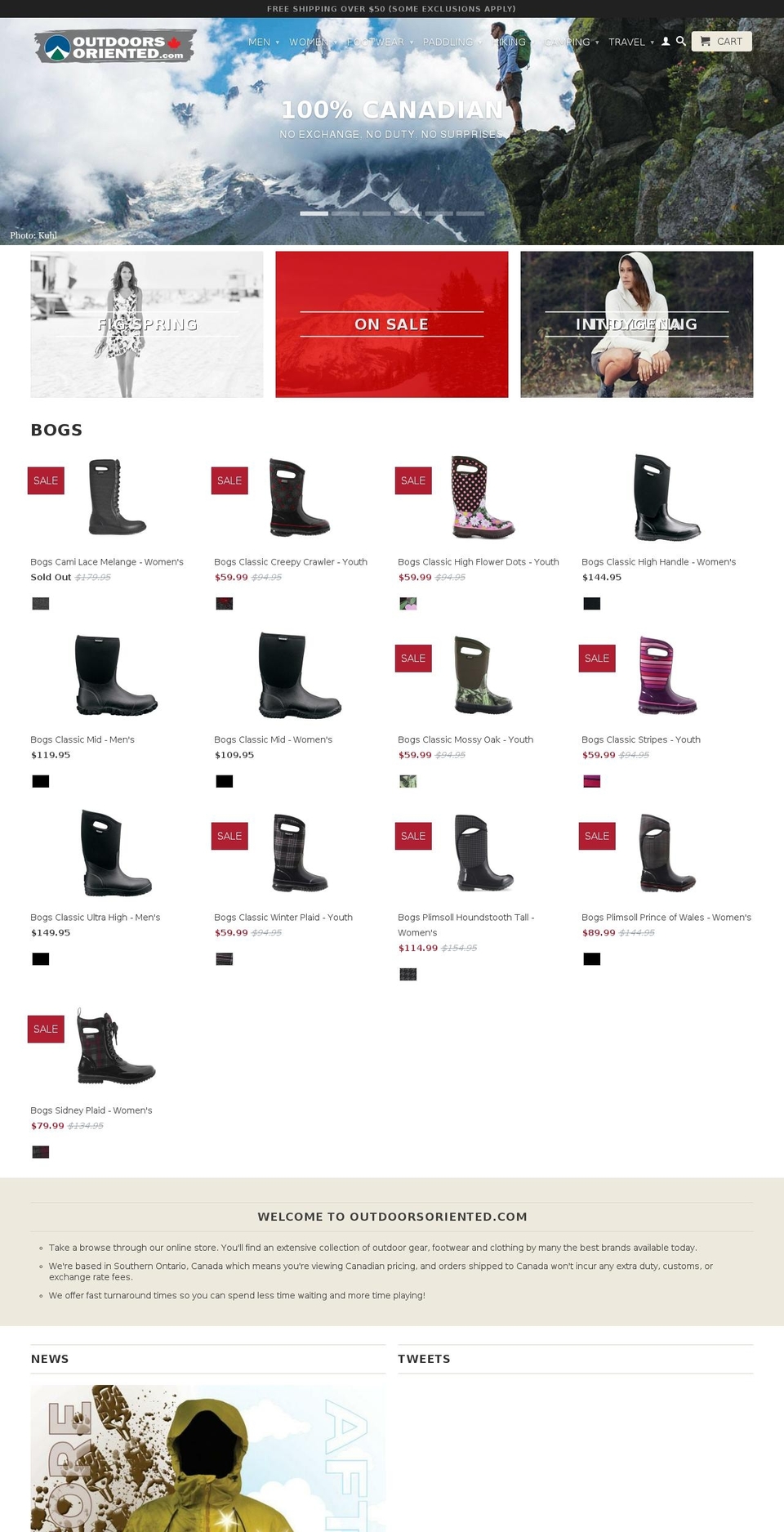 Current version Shopify theme site example outdoorsoriented.ca