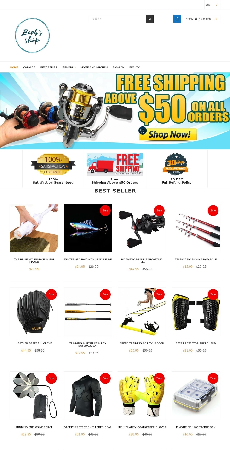 EcomClub Shopify theme site example outdoorsportinggear.com
