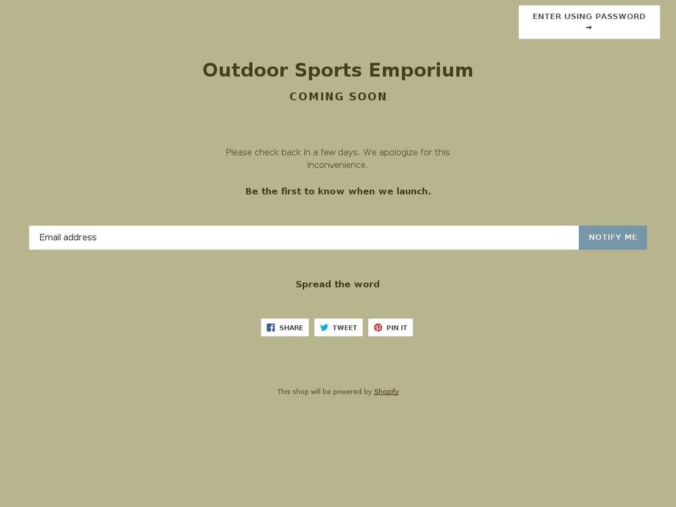 outdoorsportsemporium.com — Shopify storefront screenshot