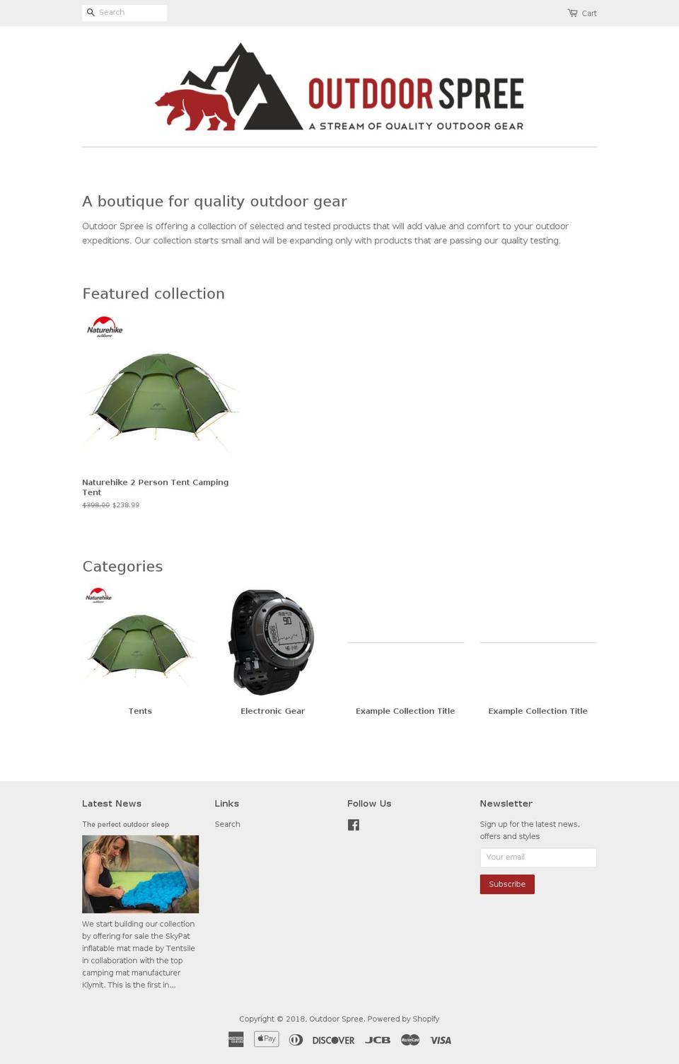 outdoorspree.com — Shopify storefront screenshot