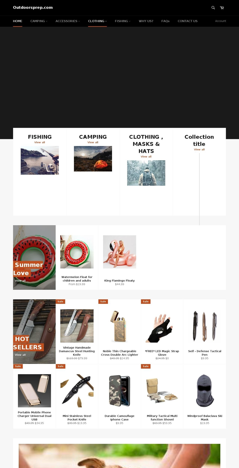 outdoorsprep.com shopify website screenshot